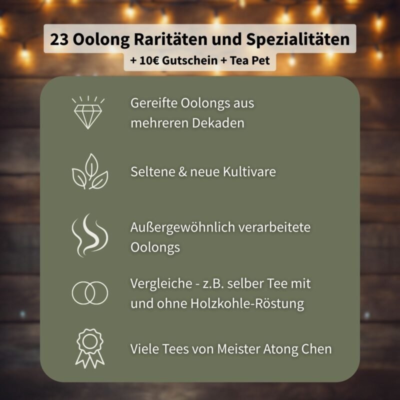 Oolong Tee Adventskalender, taiwanesische Oolongs